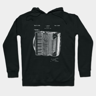 Accordion Player Gift - Accordion Blueprint 1938 Hoodie